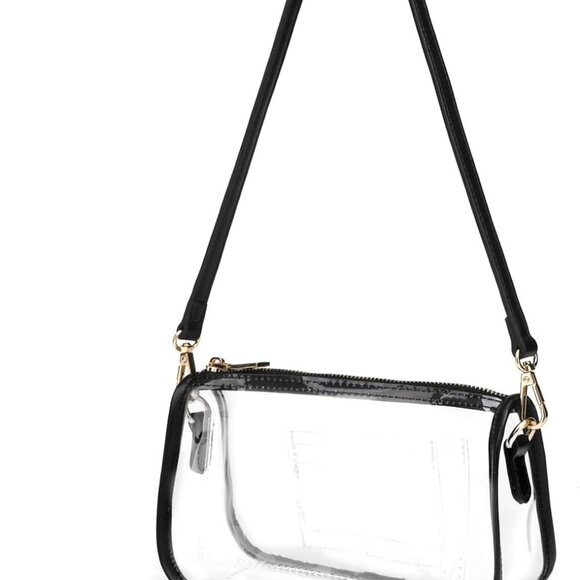 Stylish Clear Stadium Handbag for Events - Versatile Crossbody with 2 Straps - Picture 1 of 6